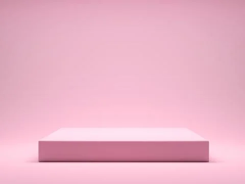 Pink platform for product display interior podium place. 3d rendering Stock Illustration