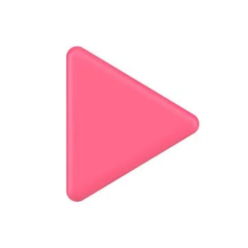 Pink play button 3d icon. Modern multimedia sign for playing audio and vide.. 库存插图