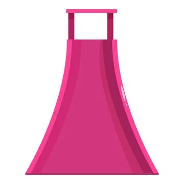 Pink playground slide standing on white background Stock Illustration