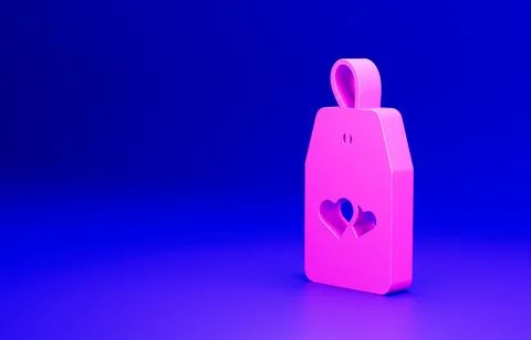 Pink Please do not disturb with heart icon isolated on blue background. Hotel Stock Illustration