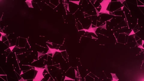 Pink plexus network background: abstract digital connection and data flow a.. Stock Footage 347305362