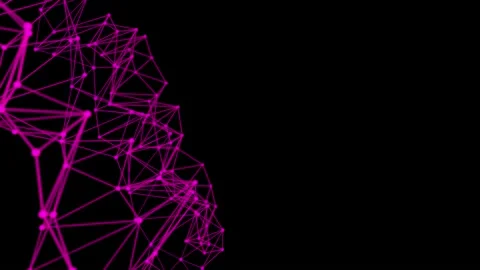 Pink plexus pattern against black background looping 3D animation Stock Footage 167137591