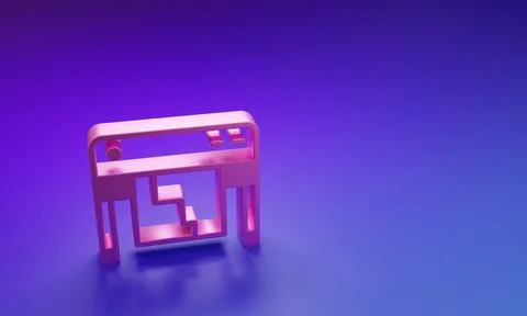 Pink Plotter icon isolated on purple-blue background. Large format multifun.. Stock Illustration