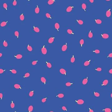 Pink plums seamless vector pattern Stock Illustration