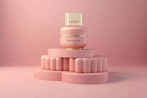 The Pink Podium: 3D Rendering of a Sleek Stand on a Solid Pink Backdrop Illustrazione stock