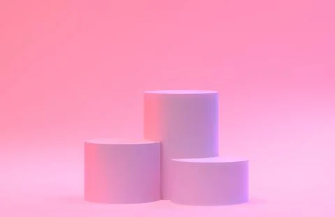 Pink podium 3d vector realistic Stock Illustration