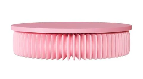Pink podium isolated on white background. Elegant stage for product, cosmetic Stock Illustration