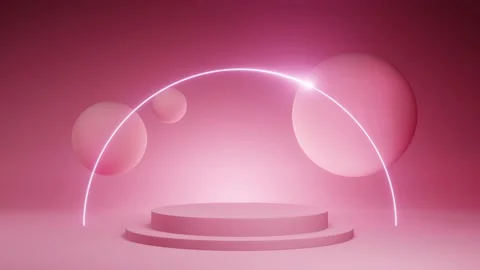 Pink podium with sphere Stock Footage 229472403