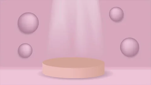 Pink podium stage background animation with light from above Stock Footage 304863909