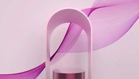 Pink Podium studio mockup Stock Illustration