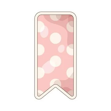 Pink polka dot bookmark sticker 스톡 일러스트