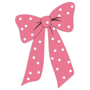Pink Polka Dot Christmas Bow Stock Illustration