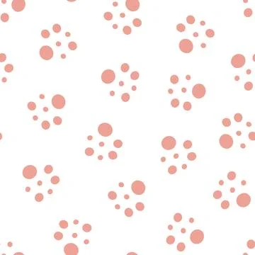 Pink polka dot random order groovy abstract geometry seamless pattern in 60s,70s イラスト素材