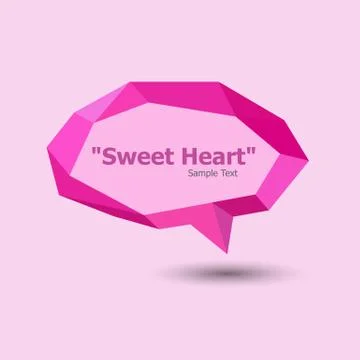 Pink polygonal geometric speech bubble Stock Illustration