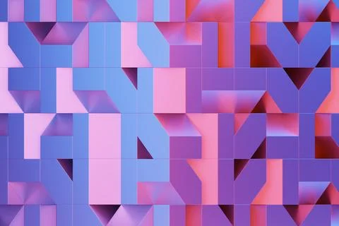 Pink   polygonal pattern, geometric 3d texture Illustrazione stock
