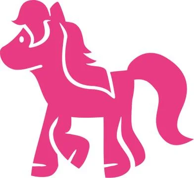 Pink pony Stock Illustration