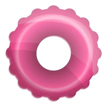 Pink pool ring icon, cartoon style Stock Illustration