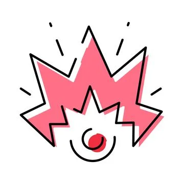 Pink pop art explosion graphic bursting icon Stock Illustration