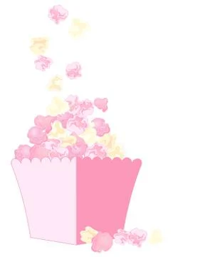 Pink popcorn Stock Illustration