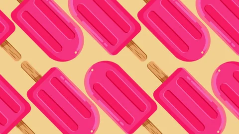 Pink Popsicle Seamless Pattern Background with Bright Summer Frozen Treats Video stock 337932975