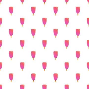 Pink popsicles creating seamless pattern for summer fun Stock Illustration