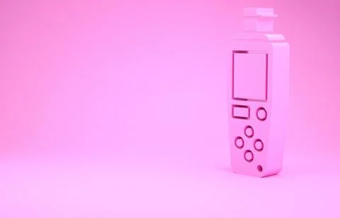 Pink Portable sensor icon isolated on pink background. Minimalism concept. 3d Stockillustratie