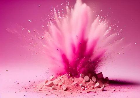Pink powder exploding Stock Photos