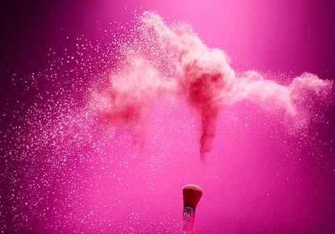 Pink powder exploding Stock Photos