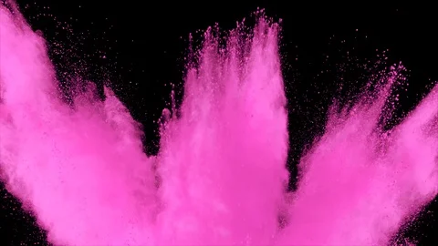 Pink powder explosion in slow motion with acceleration in the beginning Stock Footage 122441165