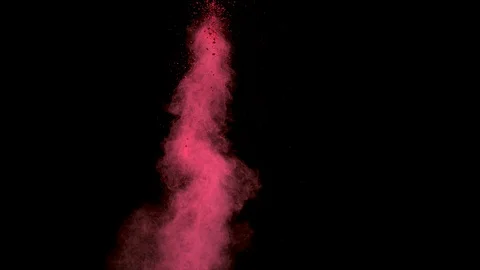 Pink powder explosion in slow motion with acceleration in the beginning. Stock Footage 122453816