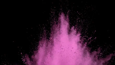 Pink powder explosion in slow motion with acceleration in the beginning. Video stock 122469556