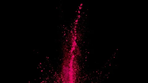 Pink powder explosion in slow motion with subtle acceleration in the beginning Vidéo 122491701