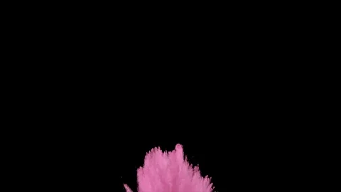 Pink powder explosion. Slow motion movement of dust remains Stock Footage 122519345