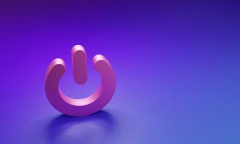 Pink Power button icon isolated on purple-blue background. Start sign. Mini.. Stock Illustration