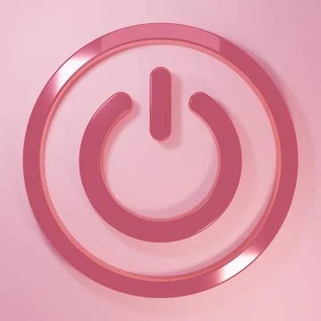Pink Power button icon isolated on pink background. Start sign. Minimalism .. Stock Illustration