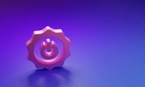 Pink Power button icon isolated on purple-blue background. Start sign. Mini.. Stock Illustration