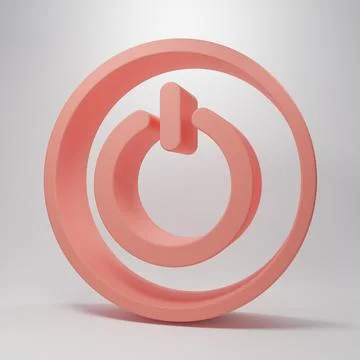 Pink Power button icon isolated on pink background. Start sign. Minimalism .. Stock Illustration