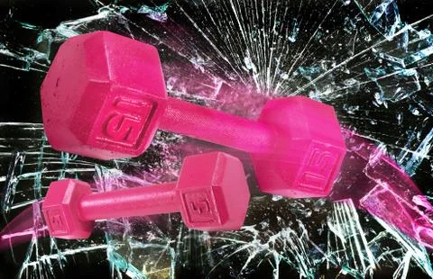 Pink Power Weights. Foto stock
