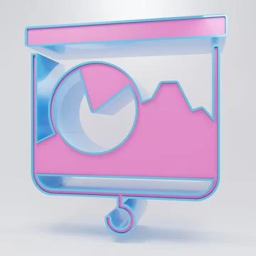 Pink Presentation board with graph, schedule, chart, diagram, infographic, .. Stock Illustration