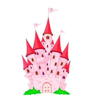 Pink princess castle Stock Illustration