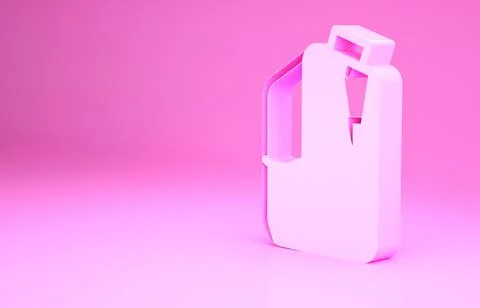 Pink Printer ink bottle icon isolated on pink background. Minimalism concept. Stock Illustration