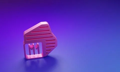 Pink Processor icon isolated on purple-blue background. CPU, central proces.. イラスト素材