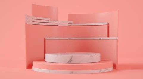 Pink product presentation scene Stock Illustration