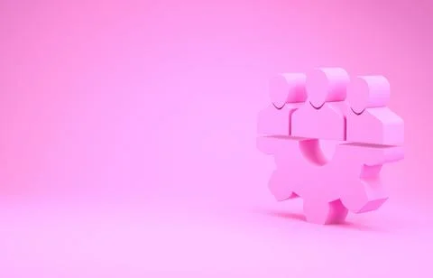 Pink Project team base icon isolated on pink background. Business analysis an イラスト素材