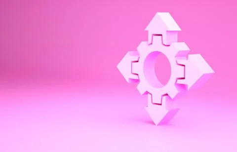 Pink Project team base icon isolated on pink background. Business analysis an Stockillustratie