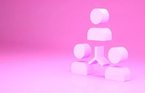 Pink Project team base icon isolated on pink background. Business analysis an Stockillustratie