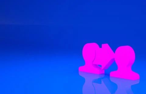 Pink Project team base icon isolated on blue background. Business analysis an Stockillustratie