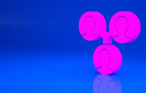 Pink Project team base icon isolated on blue background. Business analysis an Illustrazione stock