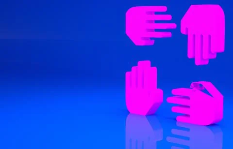 Pink Project team base icon isolated on blue background. Business analysis an Stock Illustration