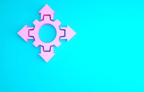 Pink Project team base icon isolated on blue background. Business analysis an イラスト素材